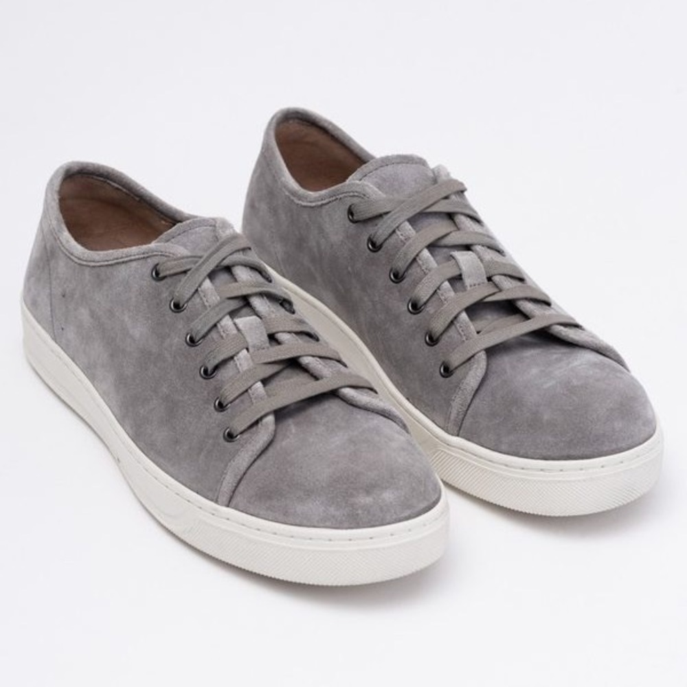 Vince Austin Suede Grey Lace Up Sneakers Size 8